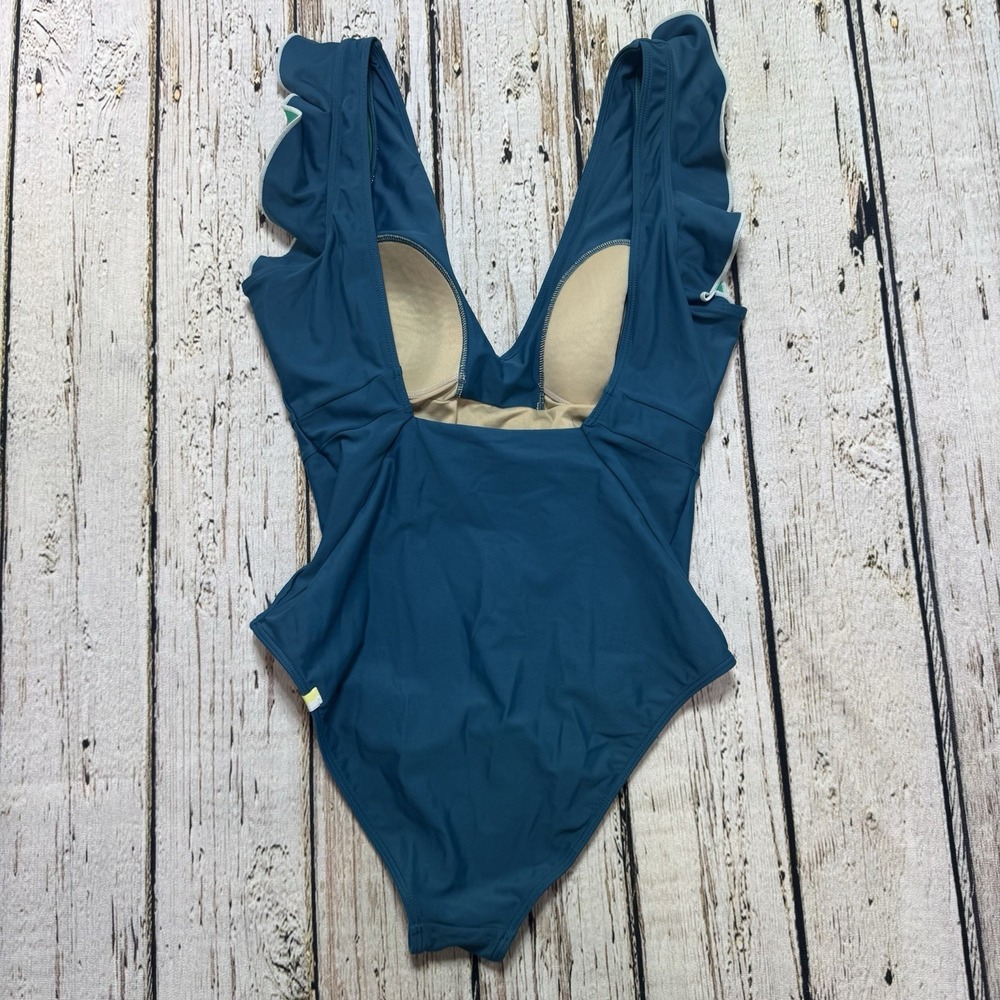 Summersalt Size 8 The Ruffle Backflip Swimsuit Elegant Teal‎ Green One Piece - Picture 5 of 10